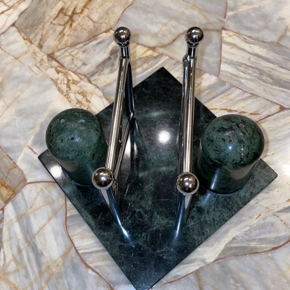 Real Marble Napkin Holder Salt Pepper‎ Shaker green